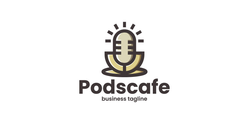 Podcast Cafe Logo Template