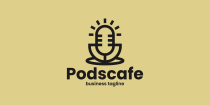 Podcast Cafe Logo Template Screenshot 2