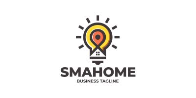 Smart Home Location Logo Template