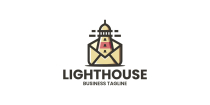 Lighthouse Mail Logo Template Screenshot 1