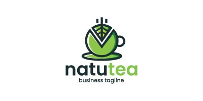 Nature Green Tea Logo Template