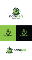 Nature Green Tea Logo Template Screenshot 4
