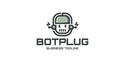 Electrical Bot Plug Logo Template