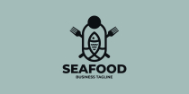 Summer Seafood Restaurant Logo Template Screenshot 2