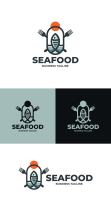 Summer Seafood Restaurant Logo Template Screenshot 4