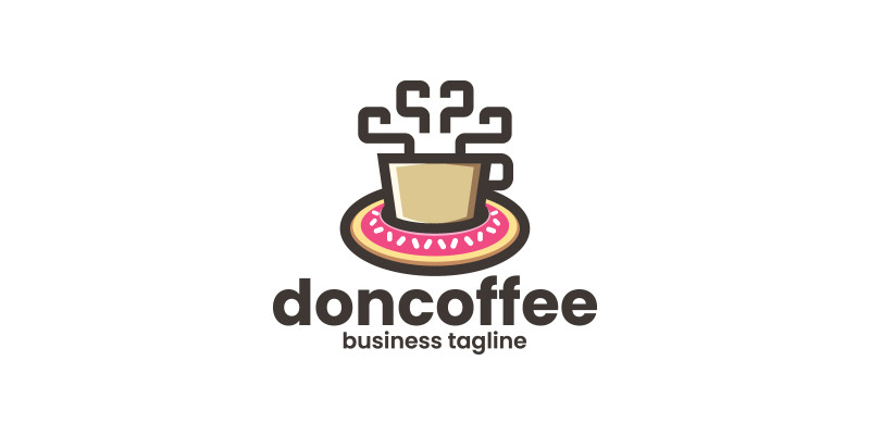 Donut & Coffee Logo Template