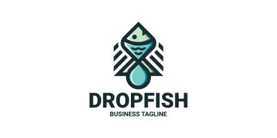 Nature Drop Fish Logo Template