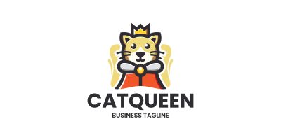 Cat Queen Logo Template
