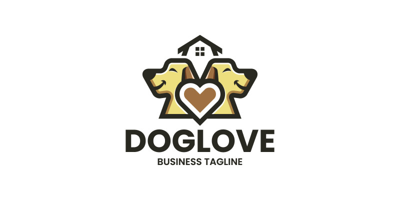 Twins Dog House Logo Template