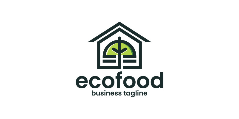 Eco Food House Logo Template