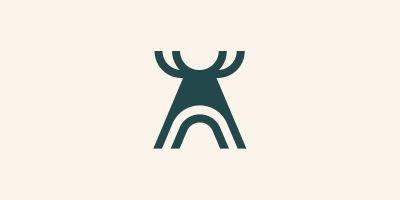 Letter A Deer Logo Design Template
