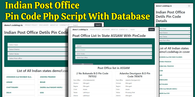 Indian Post Office Pin Code PHP Script