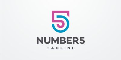 Five - Number 5 Logo design