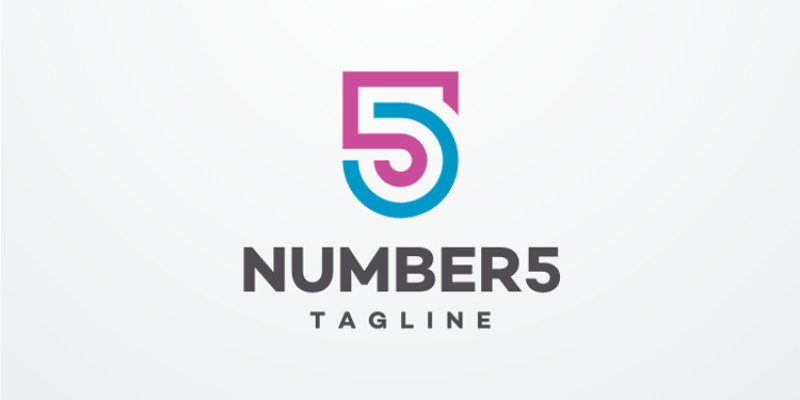 Five - Number 5 Logo design