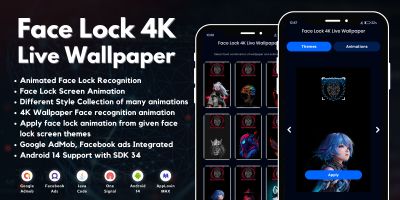 Face Lock 4K Live Wallpaper with AdMob Ads Android