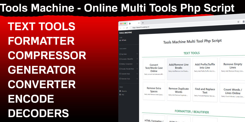 Tools Machine - Online Multi Tools Php Script