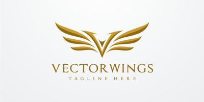 Vector Wings - Letter V Logo
