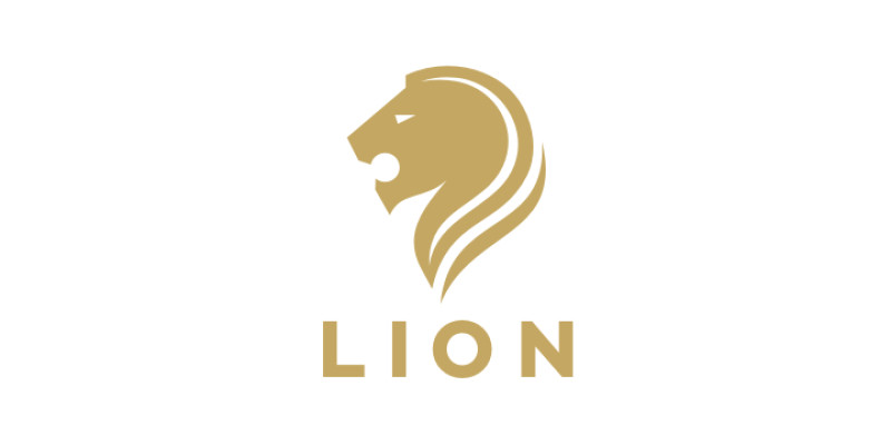 Gold Lion Head Logo