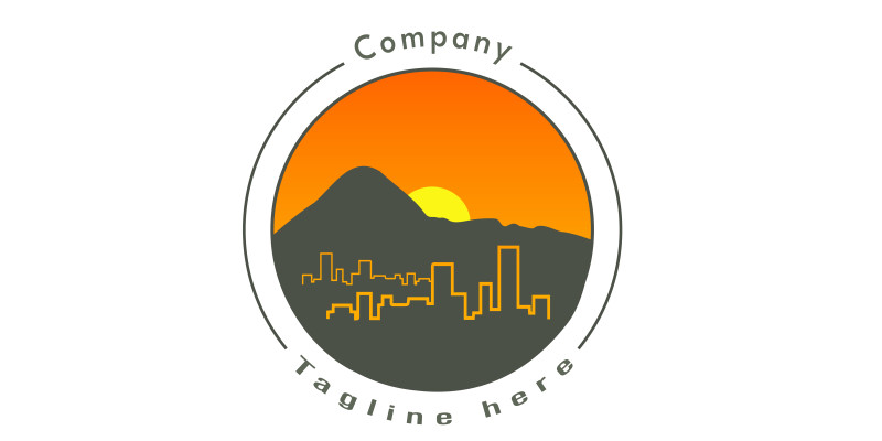 Sunset Moutain City Logo