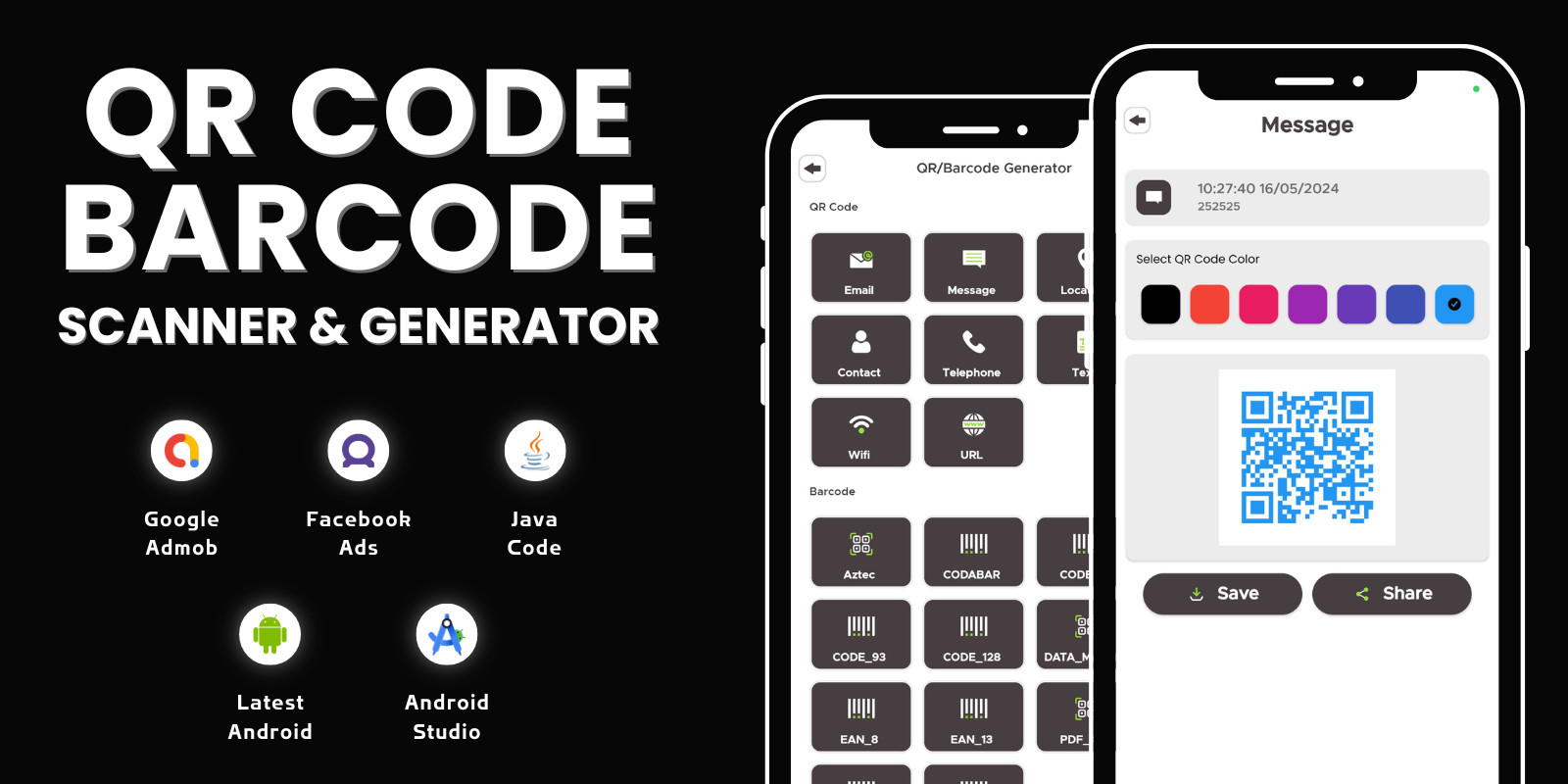 QR Code Barcode Scanner Generator AdMob Ad Android by MJAppsStudio ...