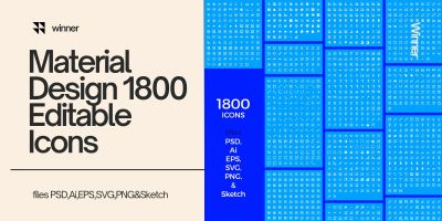 Material Design 1800 Editable Icons