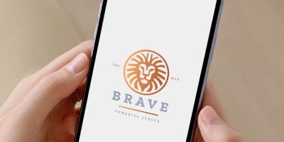 Brave Lion Head Logo