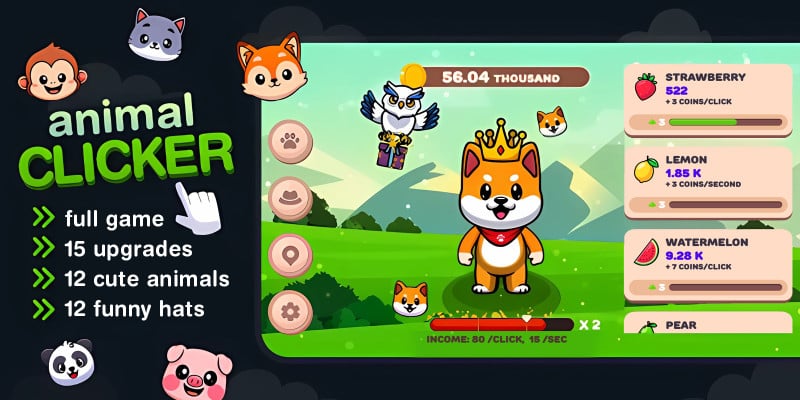 Cute Animals Clicker - Construct 3