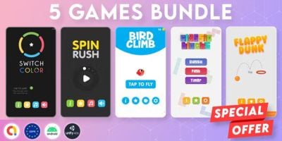 Bundle 5 Games - Admob - GDPR - Unity