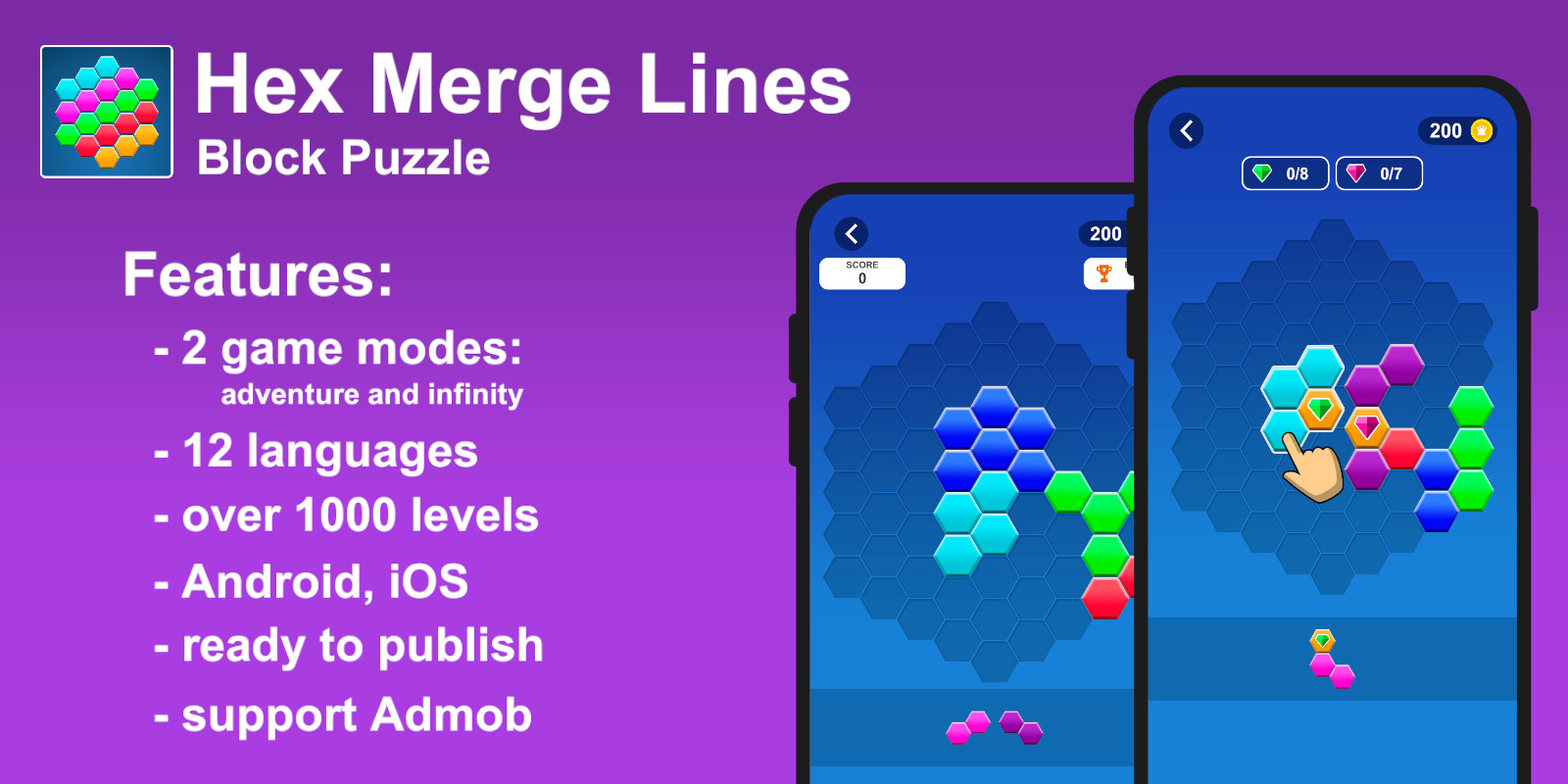Hex Merge Lines - Unity Source Code by Stickin | Codester