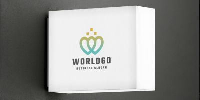 World Go Letter W Logo