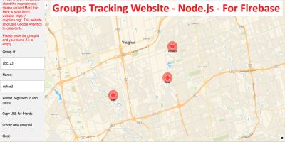 Groups Tracking Website Node.js - Firebase ready