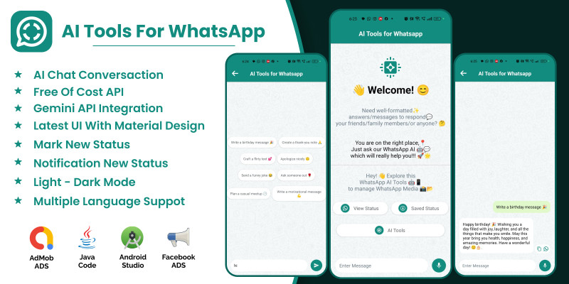 AI Tools for WhatsApp - Android App Source Code
