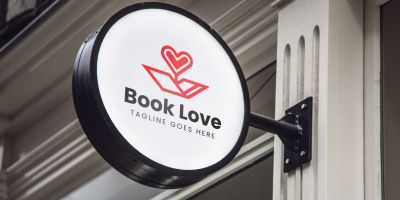Love Book Logo Design Template