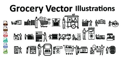 Aesthetic Grocery Store Illustration 