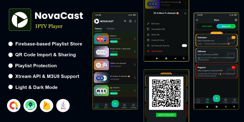 Novacast  - Advanced  IPTV Android App source code