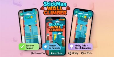 StickMan Wall Climber - Hyper Casual Mobile Unity 