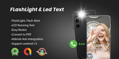 Flashlight Pro And LED Text App Source Code