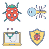 Malware and Antivirus Icons 