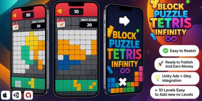 Block puzzle Tetris infinity - Mobile Unity Game