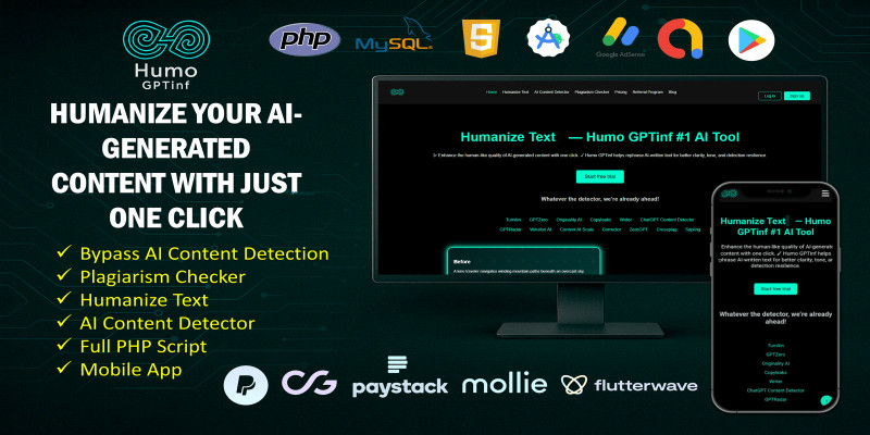 Humo GPTinf – Humanize AI Text PHP