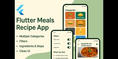 Complete Flutter Meals Recipe App with Clean UI