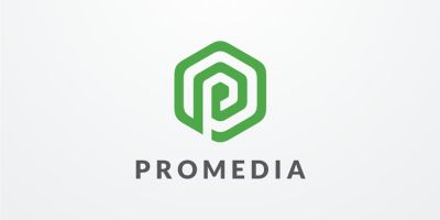 Letter P Hexagon Logo v09