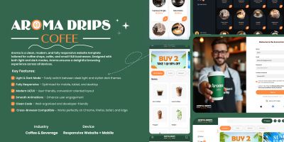 Aroma Drips - React Drinks Ordering Template