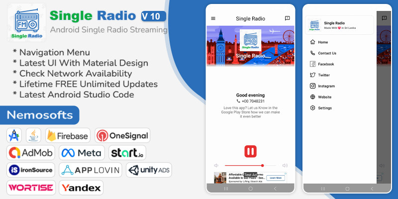 Android Radio - Single Radio Streaming App