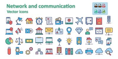 Network And Communication Vector Icons Pack
