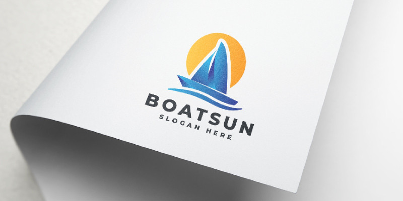 Boat Sun Sailing Logo