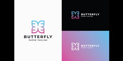 Butterfly - Modern Art Butterfly Logo