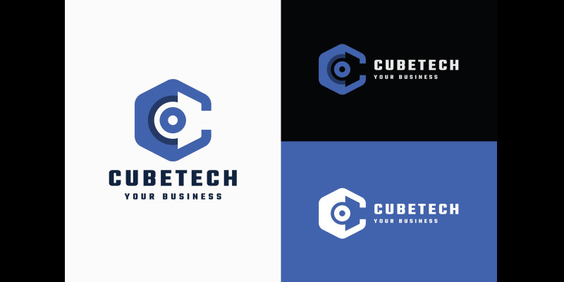 Cube Tech - Modern Hexagon C Letter Tech Logo