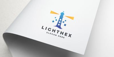 Lighthex Lighthouse Pixel Logo