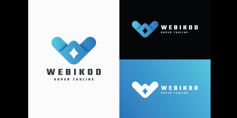 Webikod - Modern Abstract W Letter Logo